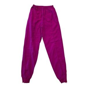 Nike Vintage Nylon Track Pants Joggers Pink Magenta Zip Ankle Womens Small